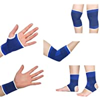 Ndier Juego de protección deportiva: un par de rodilleras- un par de muñecas- un par de guantes- un par de tobillos y un…